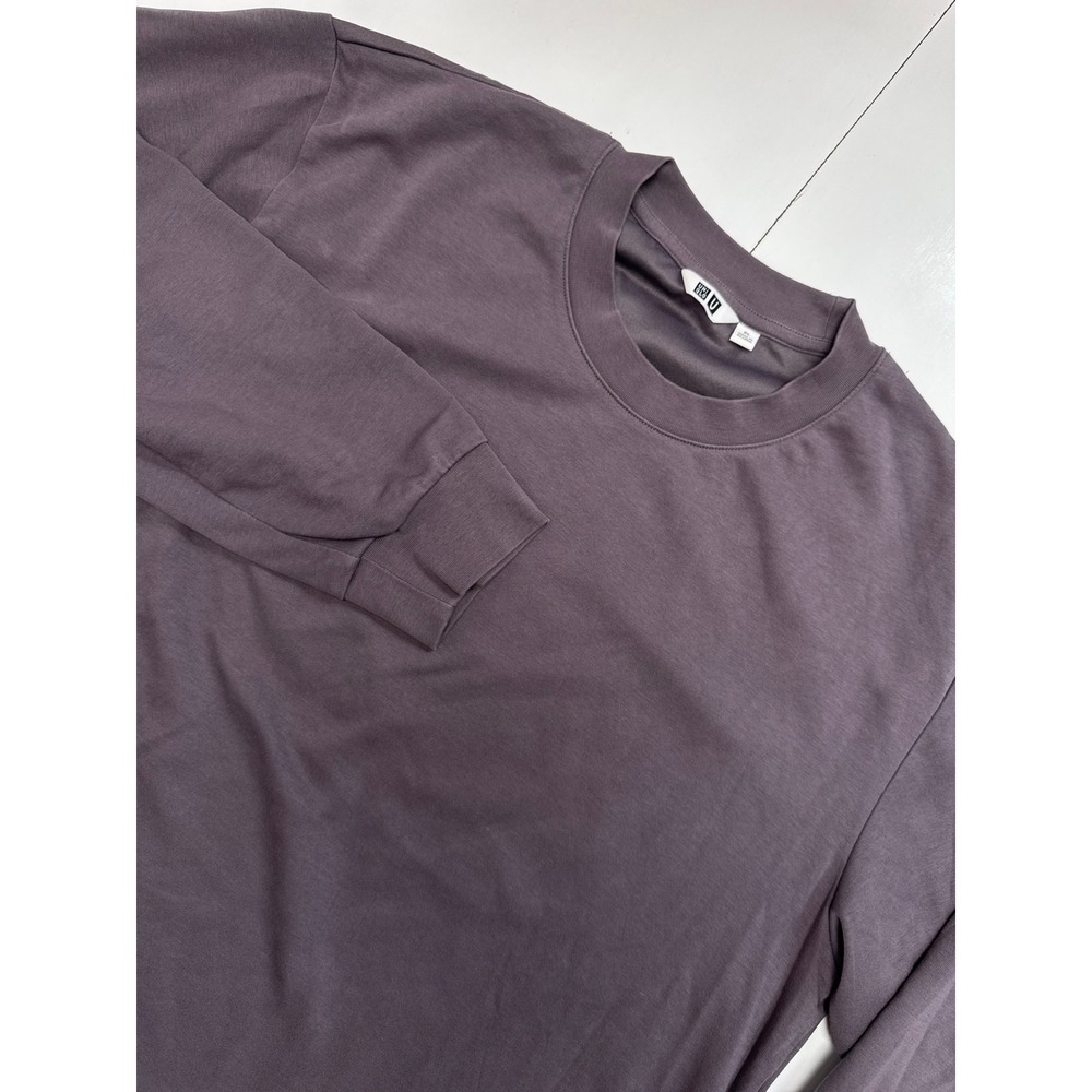 Uniqlo U Mens XL Long Sleeve Crew Neck Shirt Muted Grey Lemaire Relaxed Fit